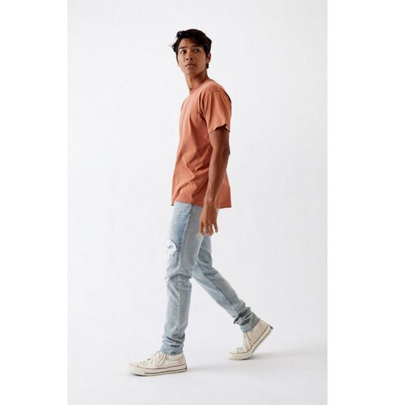 PacSun Light Stitch & Repair Stacked Skinny Jeans - Picture 2 of 16